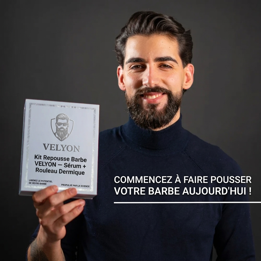 Kit Repousse Barbe VELYON — Sérum + Rouleau Dermique